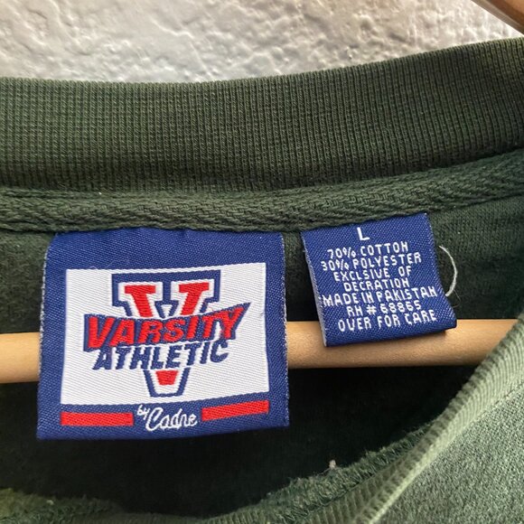 Y2K Oregon Ducks Varsity Athletic by Cadre Crew Sweatshirt Green Men's Large VTG - Picture 2 of 4